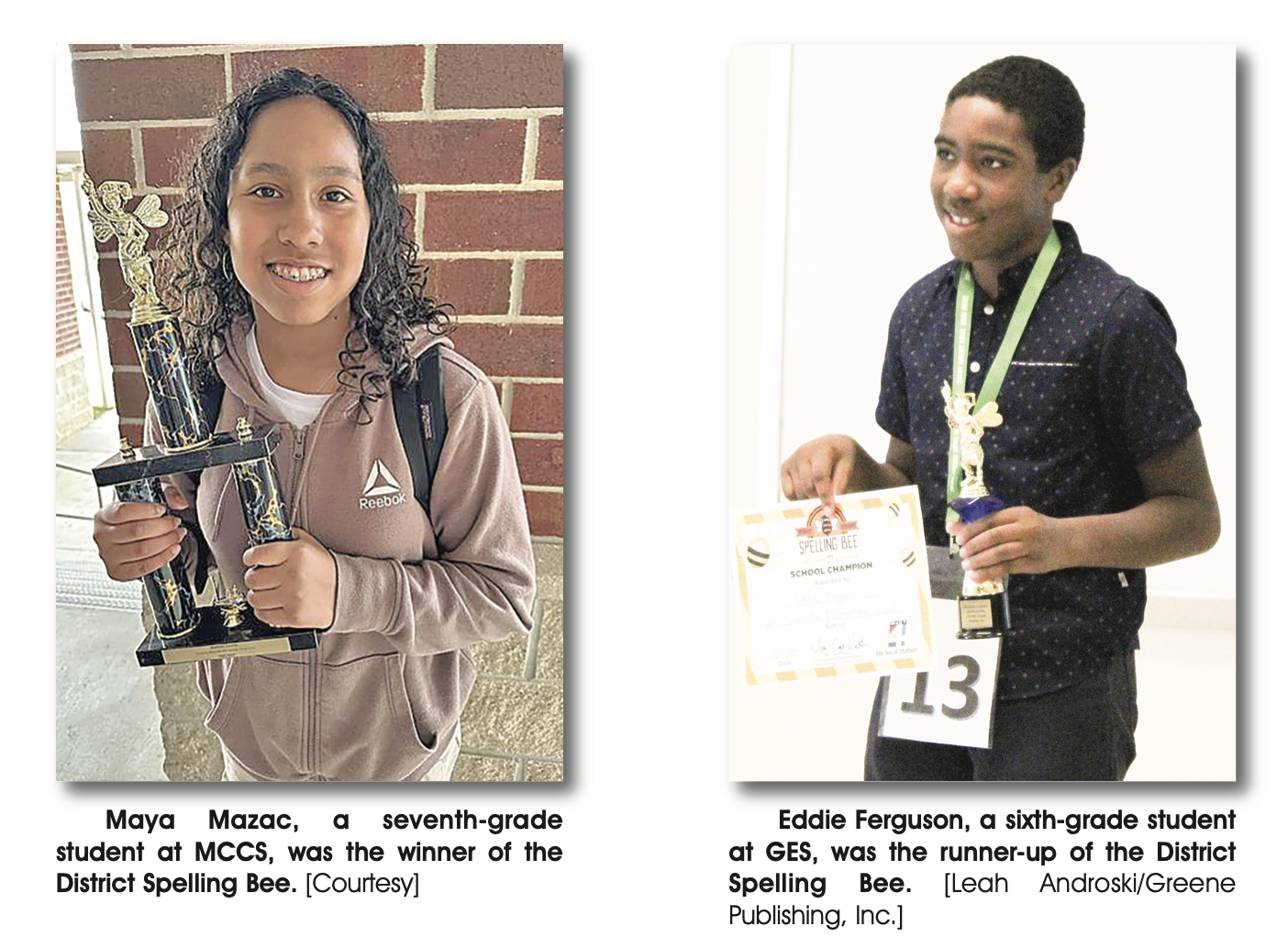 District Spelling Bee Winners Announced