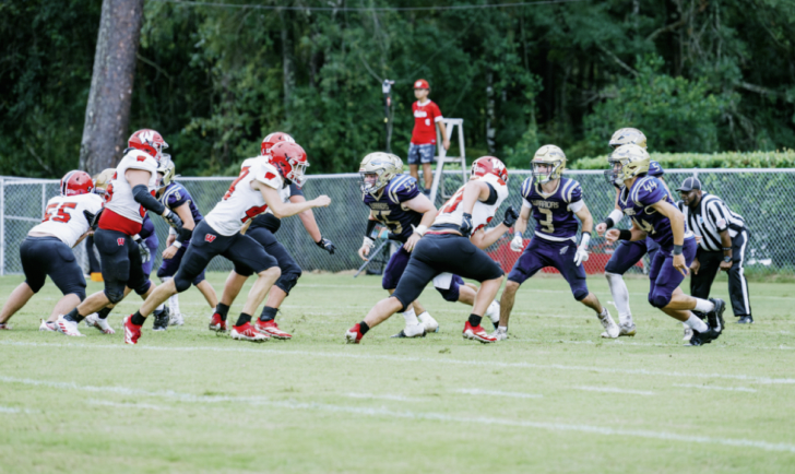 The Aucilla Christian Academy Warriors opened their 2025 season with a 27-0 win over the Gators of Wewahitchka High School on Friday, Aug. 15. [Anna Davis/Courtesy]
