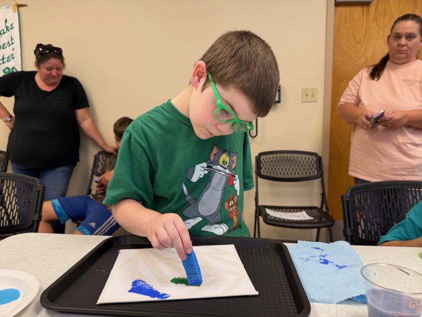 Tiny tiles come together in a vidid mosaic under Sam Melvin’s hand.